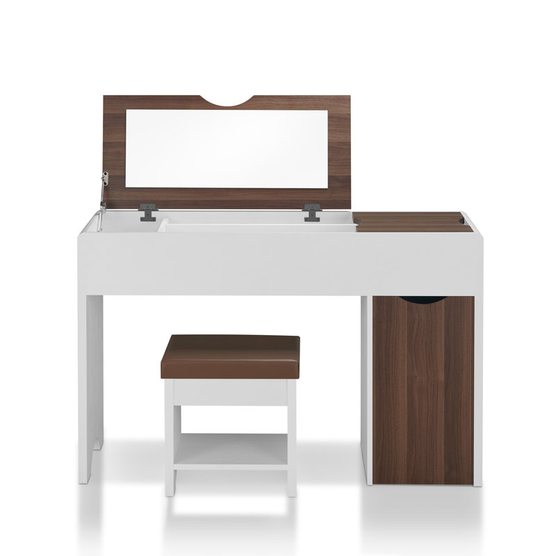 Ebern Designs Schminktisch-Set Worth mit Spiegel | Wayfair.de